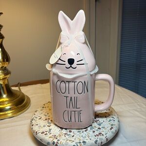 Rae Dunn Cotton Tail Cutie coffee/tea mug with topper